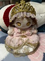Bonito vestido, ropa para juguetes de peluche de algodón de 20cm, ropa de vestir, vestido de princesa rosa con corona y calcetines, amor y espacio profundo - details 2