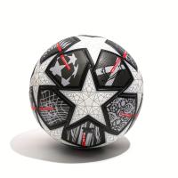Pelota De Fútbol De Cuero PU, Balón De Fútbol Para Entrenamiento Y Competición, Con Aguja Y Balón rojo, 1 unidad - details 0