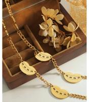 Collar delicado para mujer con colgante de labios abiertos de sonrisa, diseño exagerado de personalidad hip hop, chapado en acero titanio y oro de 18K, estilo nicho. - details 6