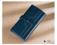 Cartera larga de cuero para mujer Anti-robo RFID, hecha de cuero genuino con lining de microfibra - details 11