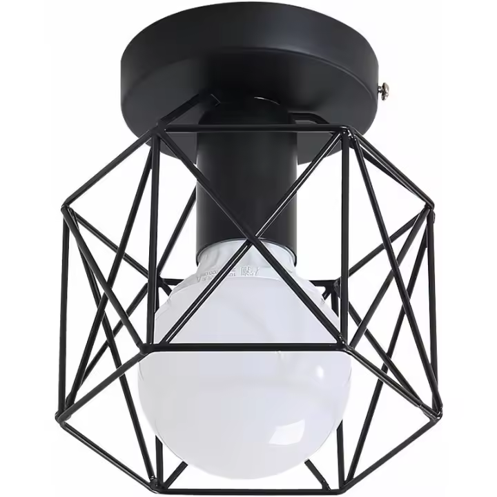 Luz de techo de metal industrial, luminaria colgante de diseño para sala de estar, dormitorio, cafetería, bar, restaurante, comedor, estera - 1