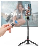 Trípode de Teléfono de Palo de Selfie de Aleación de Aluminio de 104,14 cm, Extensible 3 en 1 con Mando Inalámbrico y Soporte de Trípode de Rotación 360 para iPhone 14/13/12/11 Pro/XS Max/XS/XR/X, para Smartphone Android, portátil, ligero - details 9
