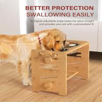Cuencos ajustables para perros, platos duraderos con soporte, comedero para perros con 2 cuencos de acero inoxidable, cuencos elevados de bambú para mascotas - details 6