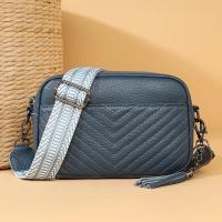 Bolso de Mano de Cuero Genuino para Mujer Color Sólido con Borlas Bolso de Hombro de Cuero de Vaca - details 14