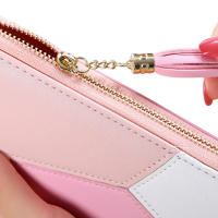 Cartera larga de piel sintética para Mujer, con diseño bolso de mano de borla, tarjetero - details 17