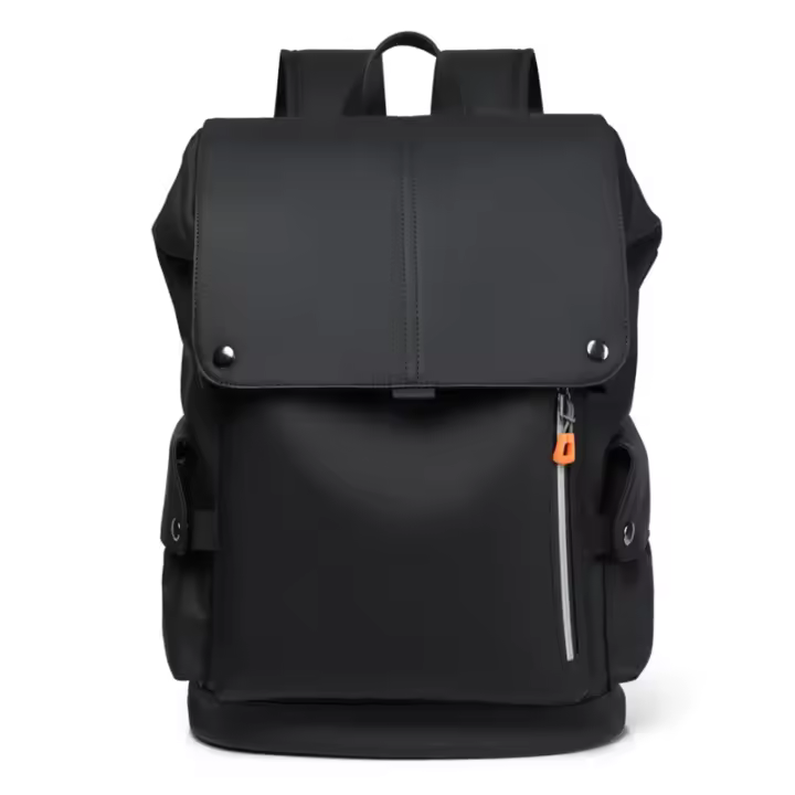 Mochila para ordenador portátil de cuero PU impermeable para hombre, mochila grande para ordenador de negocios, mochila urbana para hombre, carga USB - 1