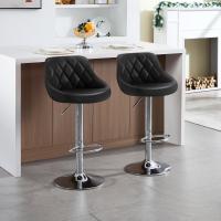 Taburete de Bar de Terciopelo Altura Ajustable, Giratorio, Poltrona de Cocina, Diseño Gris Oscuro - details 45