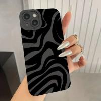 Funda Protectora de Silicona Negra con Patrón de Ondas Adecuada para la Serie iPhone - details 1