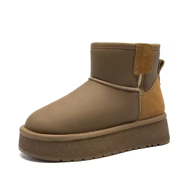 Botas de nieve, nueva moda 2025 con botines sencillos, zapatos de algodón cálidos. - 1