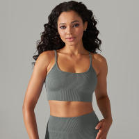 Hamidou-Sujetador deportivo Sexy para mujer, ropa interior deportiva a prueba de golpes, almohadilla extraíble para el pecho, para gimnasio, entrenamiento, Fitness, correr, Tops de realce - details 11