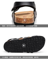 Sandalias de corcho para hombre, estilo coreano, casuales, de dos vías, tallas grandes, pantuflas para exteriores, zapatos de playa modernos para verano. - details 4