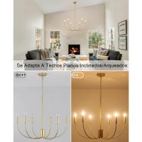 Candelabros de rueda de vagón para sala de estar, 6 luces rústicas industriales para exteriores, lámpara colgante negra para comedor, cocina, pasillo, dormitorio, ajuste de altura - details 27