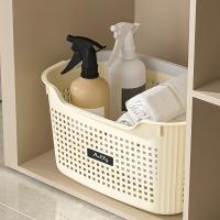 Cesta para ropa sucia con partición, cesta de almacenamiento de ropa sucia transpirable para el hogar, cubo de lavandería de plástico portátil para baño, 1 Uds. - details 14