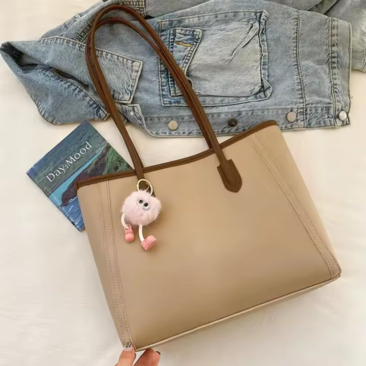 Bolso de compras elegante para mujer y niña, bolso de mano de PU de gran capacidad, bolso de hombro de lujo - 1