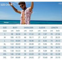 Camisas Casuales para Hombres a Rayas Hawaiian Camiseta de Oficina Oversize, Manga Corta, Estilo casual, Talla 5XL - details 1