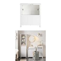 SoBuy Armario de Baño Mueble Baño Auxiliar Organizador con 1 Comportamiento Abierto y 2 Puertas 70 x 35 x 90 cm Blanco BZR121-W ES - details 11