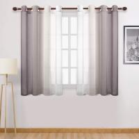 Cortinas De Ventana Gradiente Semi Transparentes Para Dormitorio Y Sala De Estar Bloqueo De Calor Sin Capa Doble Material Poliéster Modernas Con Borlas En Lado Instalación - details 1