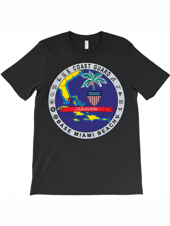 Camiseta Base Miami Beach---.Regalo para papá Manga corta con cuello redondo suave y cómoda - 230 g - 1