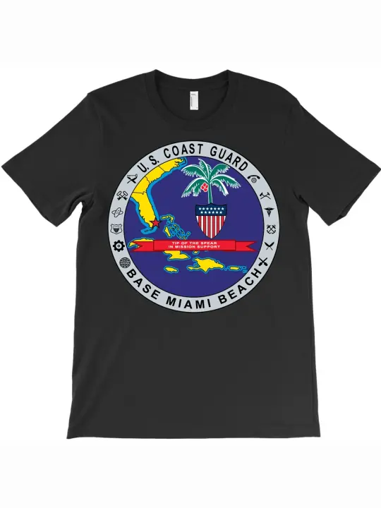 Camiseta Base Miami Beach---.Regalo para papá Manga corta con cuello redondo suave y cómoda - 230 g - 1