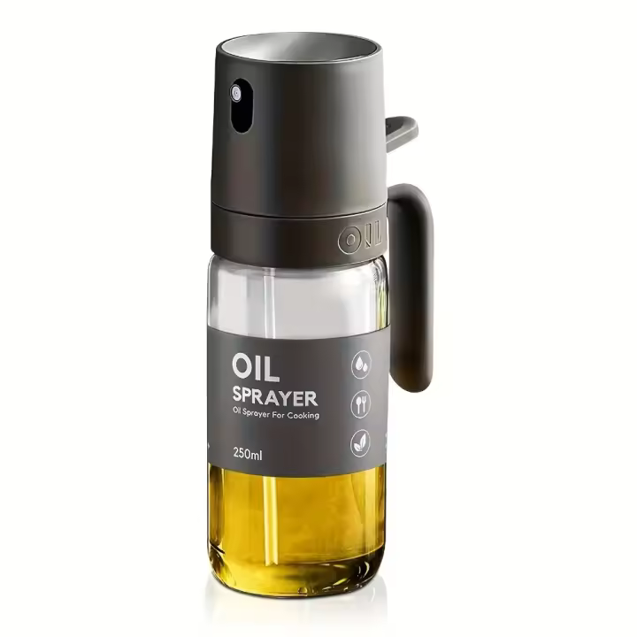Spray de aceite de 250 ml de vidrio borosilicato, libre de BPA, herramienta de cocina ecológica para freidora de aire, ensalada y barbacoa. - 1