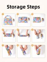 Bolsas de Compra Reutilizables de Polyester Paquete de 8, Bolsas Plegables, Lavables para Mujer con Asa de Transporte - details 0