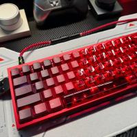 Llama roja dragón tecla PBT sublimación de cinco lados + PC transparente doble hechizo rojo transparente adecuado para teclado mecánico eje magnético (teclado no incluido) - details 4