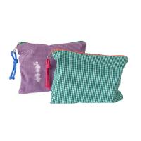 Bolsa de Maquillaje Cuadrada Grande Portátil, Cremallera, Tela de Algodón y Lino - details 0