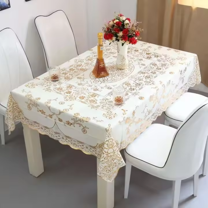 Mantel de PVC estampado en caliente de estilo europeo, estampado ENCE, impermeable, resistente al calor, resistente al aceite, no lavable, utilizado para - 1