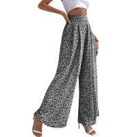 Pantalones de pierna ancha de moda para mujer, cintura alta, estilo floral, cómodos y elegantes para primavera y otoño - details 1