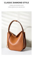 Bolso de mano minimalista cómodo de cuero suave Bandolera de hombro de gran capacidad de cuero de vaca - details 13