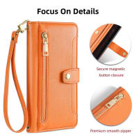 Funda protectora de cuero para cremallera magnética, cuerda colgante multifuncional a la moda, accesorios para teléfono Galaxy M62 F62 - details 7