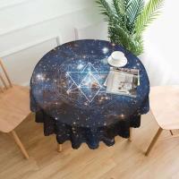 Mantel circular mandala, flor de loto de la vida, impermeable, resistente al aceite, 60 pulgadas, forma geométrica sagrada - details 34