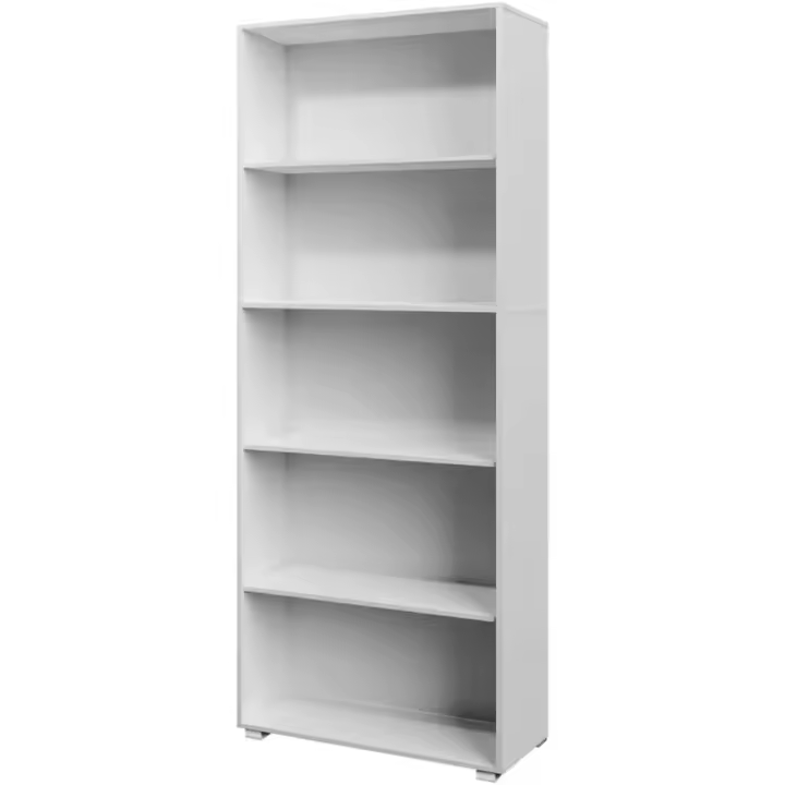 190x60x28cm Estantería Vela Blanca 5 Estantes Librería Biblioteca Mueble Organizador Oficina - 1