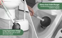 Juego de desatascador y cepillo de inodoro 2 en 1 con soporte para Herramientas de limpieza de baño, Combo con soporte Caddy - details 2