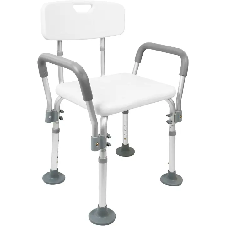 Silla Personas Mayores, Respaldo y Reposabrazos Extraibles, Ajustable en Altura - 1