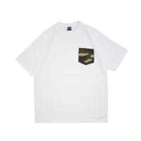 Camiseta con bolsillo de camuflaje para hombre, camisas informales militares con estilo, ropa de calle de algodón pesado, color blanco y negro, 2021 - details 4