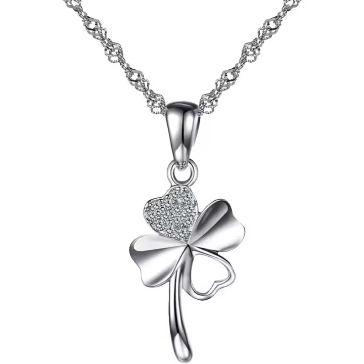 Collares Mujer de Forma de Trébol de Cuatro Hojas, Collar con Colgante Trébol de Cuatro Hojas para Mujer - 1