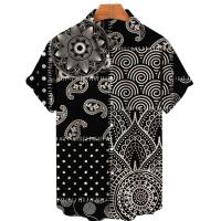 Camisa hawaiana de manga corta holgada informal para hombre, transpirable, estampado retro 3D, ropa de playa, verano, 2023 - details 8