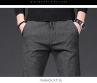 Pantalones de felpa de invierno para hombre, pantalones de negocios cálidos con cordón de terciopelo, gruesos, informales, elásticos - details 18