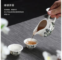 Oferta especial Taza de cerámica, cuenco con tapa, juego de té Kung Fu de porcelana azul y blanca, juego de regalo de boda - details 8