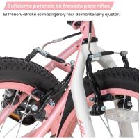 Bicicletas Infantiles para Niños y Niñas 20 Pulgadas 1 Velocidad, Bicicletas con Horquilla de Suspensión y Freno en V, Rosa/Negro/Verde Menta/Azul - details 20