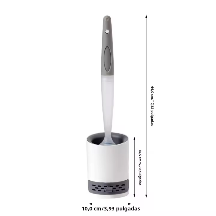 Juego de Cepillo de Inodoro Ecológico Cepillo de Baño de Silicona con Mango Recargable - 1