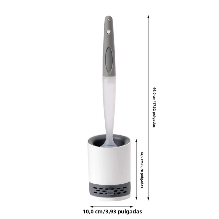 Juego de Cepillo de Inodoro Ecológico Cepillo de Baño de Silicona con Mango Recargable - 1