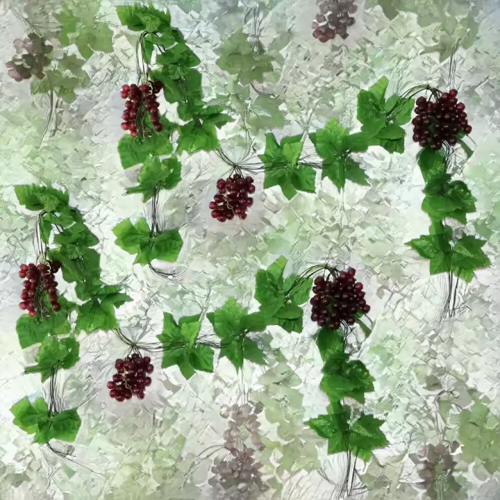 12 Juegos de Brochetas de UVA Decoración de Frutas y Verduras Artificiales de Plástico - 1