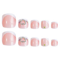 Uñas postizas rosas con diamantes de imitación, Uñas postizas ultraflexibles de larga duración para vestido de niña caliente a juego - details 4