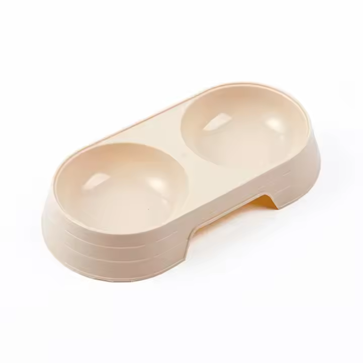 Bol para Alimentación Doble para Mascotas, Macarons de Plástico para Perros y Gatos - 1