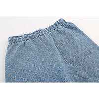 2025 top-tier trendy brand best-selling washed denim fabric, summer jacquard drawstring European-style men's shorts, boyfriend-style loose and versatile casual five-pocket pants - details 0