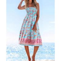 Vestido largo holgado con estampado y cintura elástica para mujer, verano 2025 - details 22