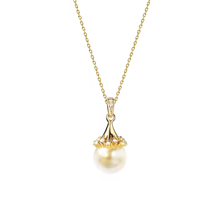 Elegante Collar de Perlas de Agua Dulce Natural de Oro 18K con Certificado - 1