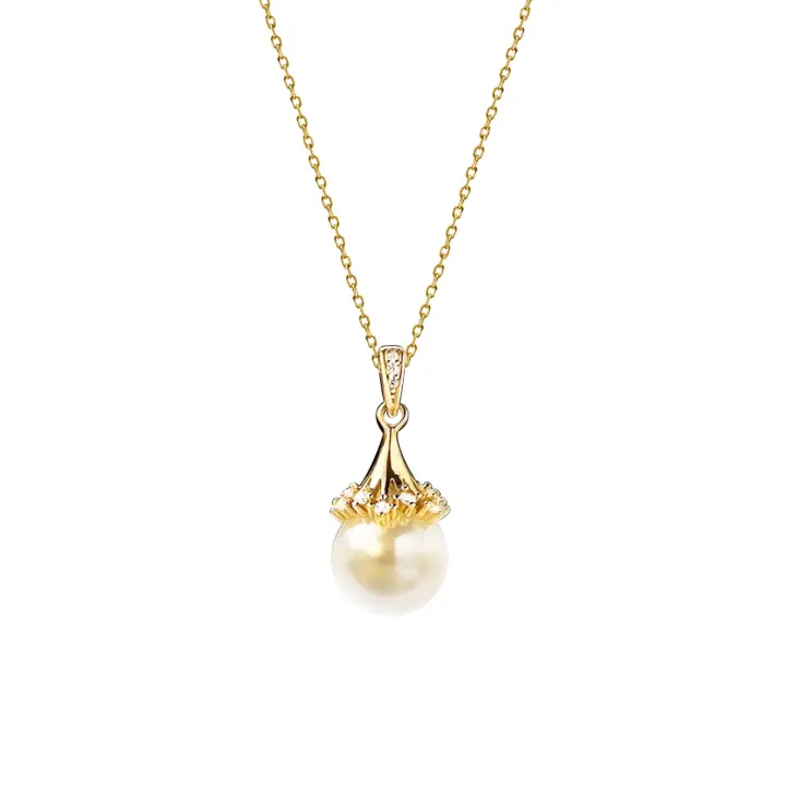 Elegante Collar de Perlas de Agua Dulce Natural de Oro 18K con Certificado - 1